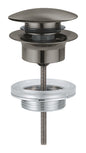 GROHE Ablaufgarnitur 65807 mit Druckstopfen für Waschtische mit Überlauf (hard graphite gebürstet)