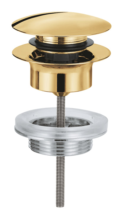 GROHE Ablaufgarnitur 65807 mit Druckstopfen für Waschtische mit Überlauf (cool sunrise)