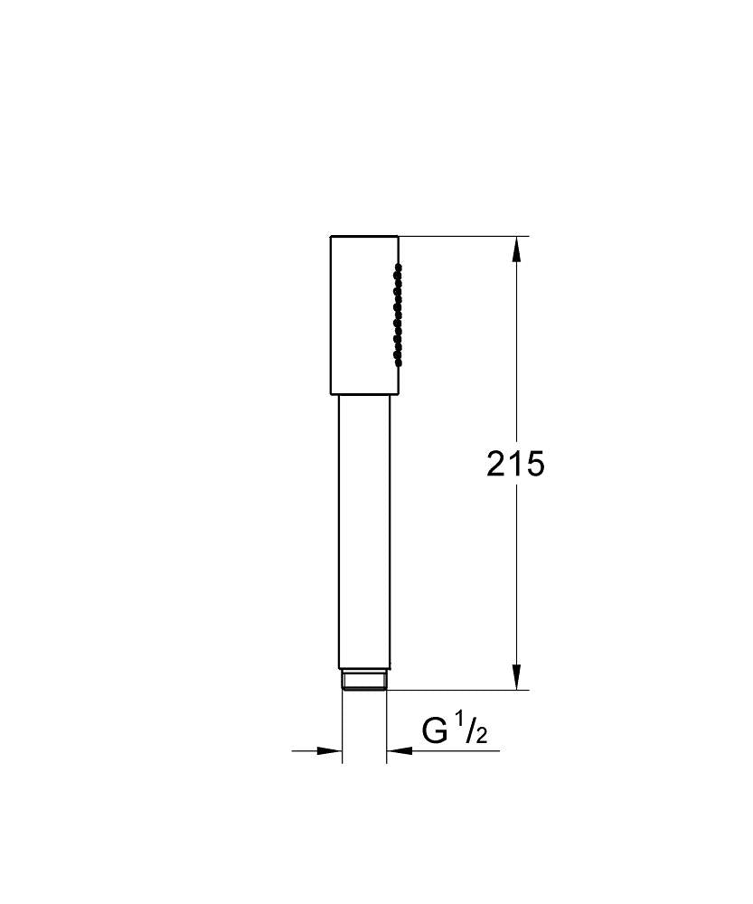GROHE Sena Stick Handbrause 1 Strahlart (chrom) – Maßzeichnung