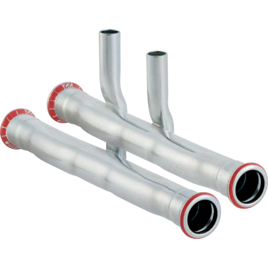 Geberit Mapress C-Stahl Set Anschluss-T-Stück für Vor- und Rücklauf d22–15