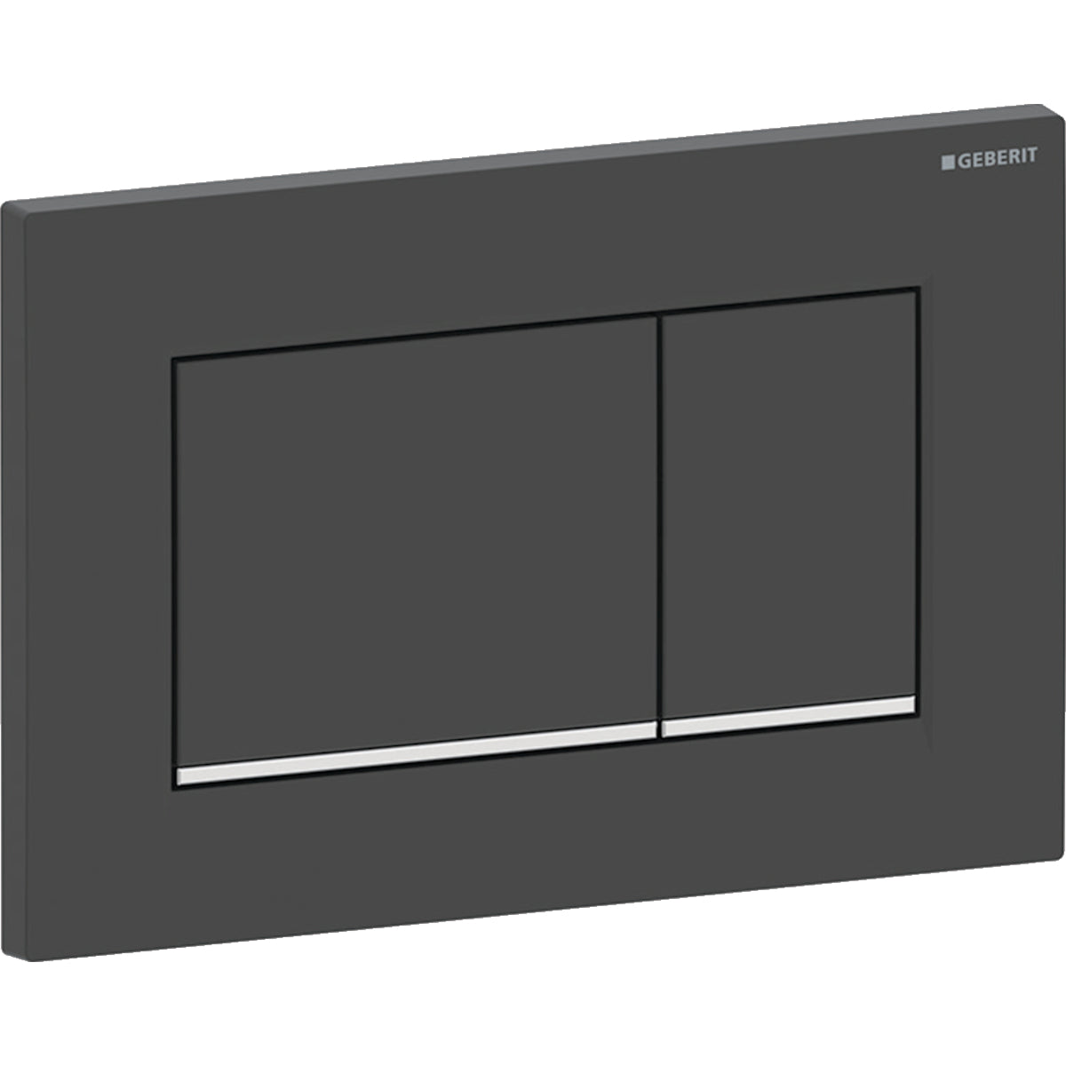 Geberit Sigma20 Betätigungsplatte, eckig, 2-Mengen-Spülung (schwarz matt/chrom glänzend)