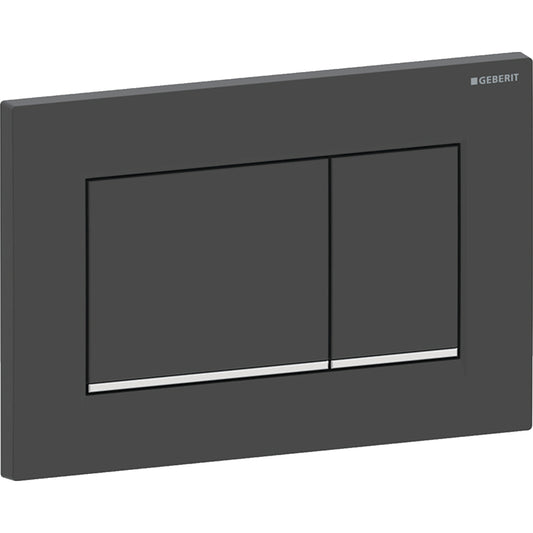 Geberit Sigma20 Betätigungsplatte, eckig, 2-Mengen-Spülung (schwarz matt/chrom glänzend)