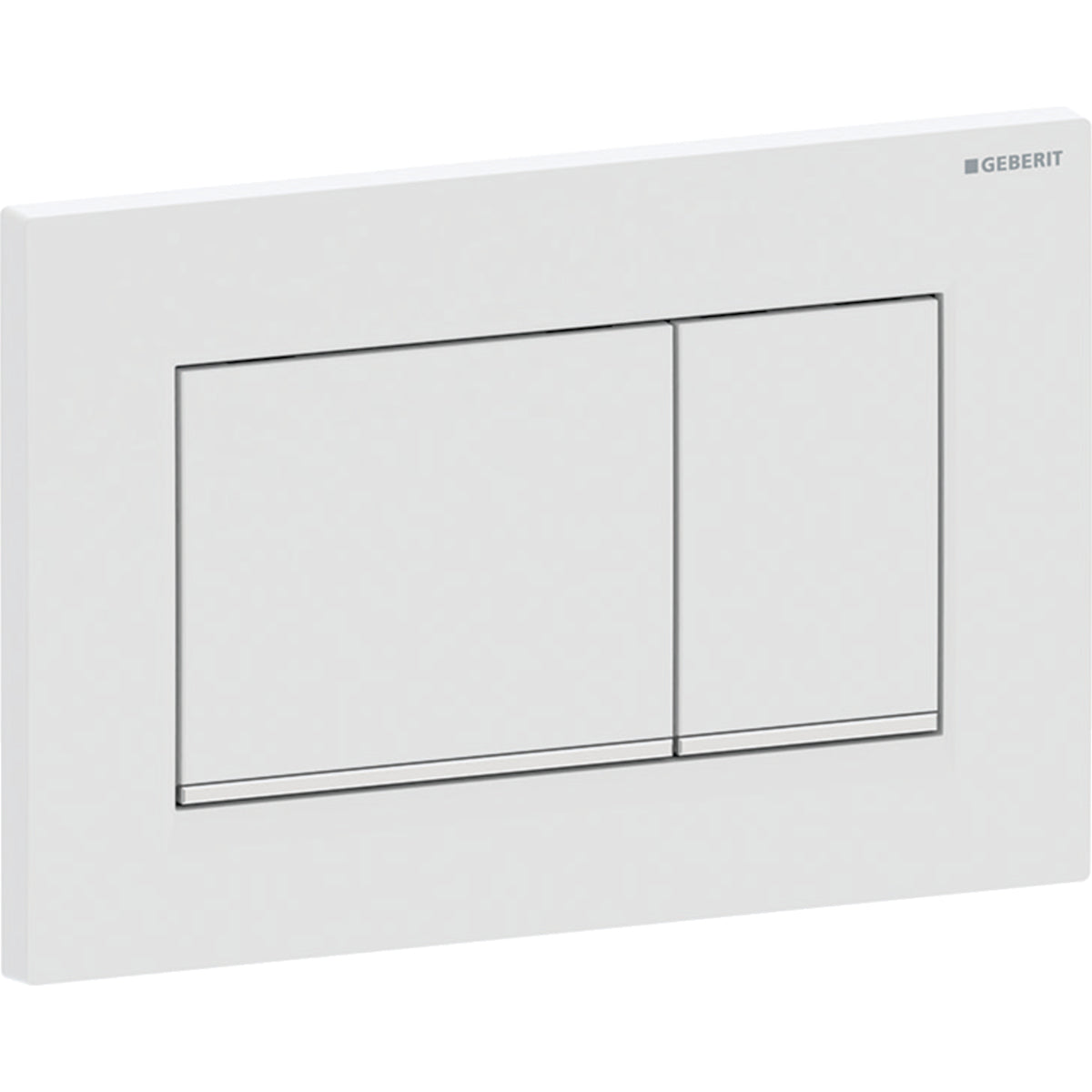 Geberit Sigma20 Betätigungsplatte, eckig, 2-Mengen-Spülung (weiß matt/chrom glänzend)
