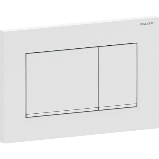 Geberit Sigma20 Betätigungsplatte, eckig, 2-Mengen-Spülung (weiß matt/chrom glänzend)