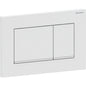 Geberit Sigma20 Betätigungsplatte, eckig, 2-Mengen-Spülung (weiß matt/chrom glänzend)