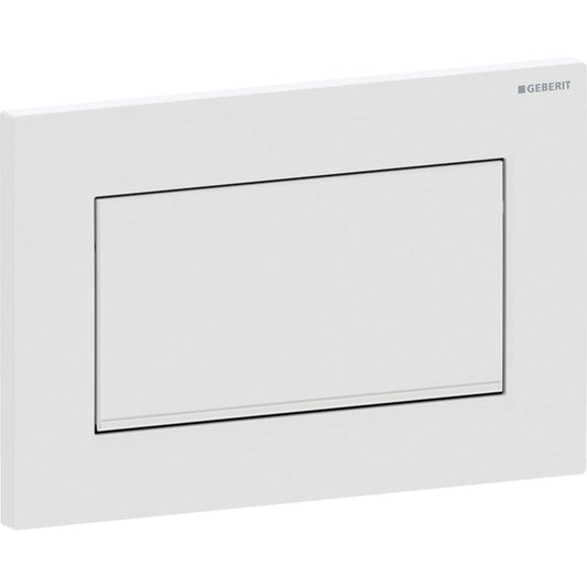 Geberit Sigma10 Betätigungsplatte, eckig, Spül-Stopp-Spülung, verschraubbar (weiß matt/chrom glänzend)