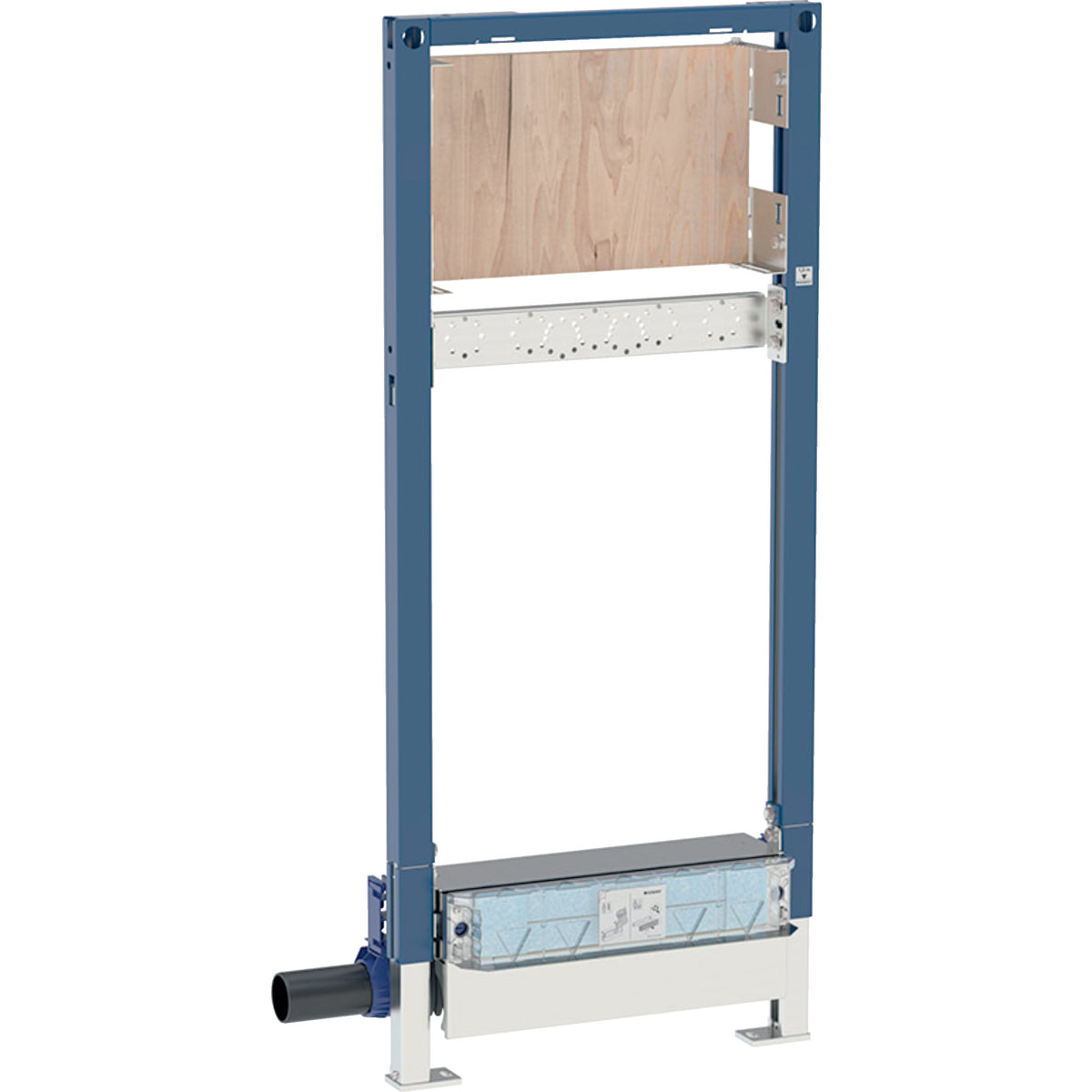 Geberit Duofix Element für Dusche, 130 cm, mit Wandablauf, Wandarmatur Unterputz, für Estrichhöhe 65-90 mm