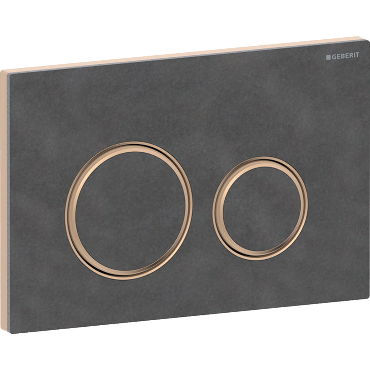 Geberit Sigma50 Betätigungsplatte, rund, 2-Mengen-Spülung (rotgold gebürstet/Mustang-Schiefer)