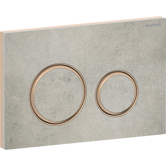 Geberit Sigma50 Betätigungsplatte, rund, 2-Mengen-Spülung (rotgold gebürstet/Betonoptik)