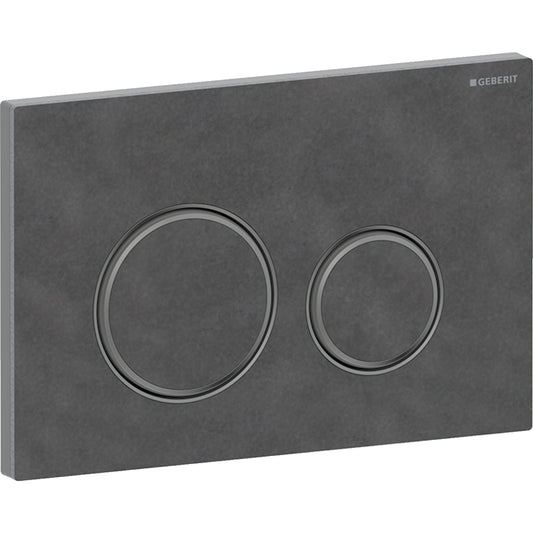 Geberit Sigma50 Betätigungsplatte, rund, 2-Mengen-Spülung (schwarzchrom gebürstet/Mustang-Schiefer)