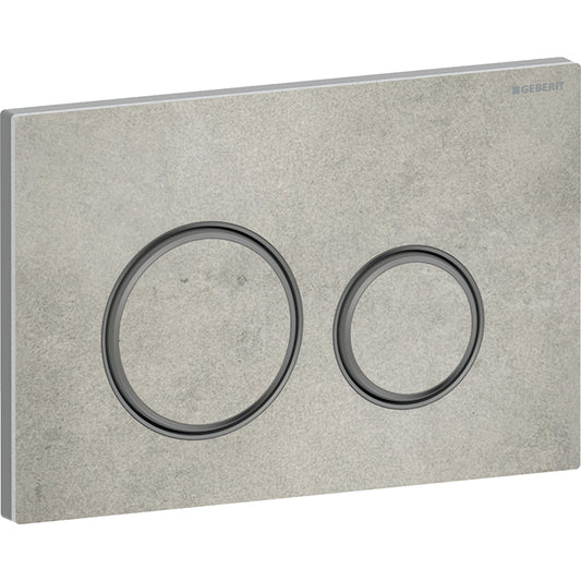 Geberit Sigma50 Betätigungsplatte, rund, 2-Mengen-Spülung (schwarzchrom gebürstet/Betonoptik)