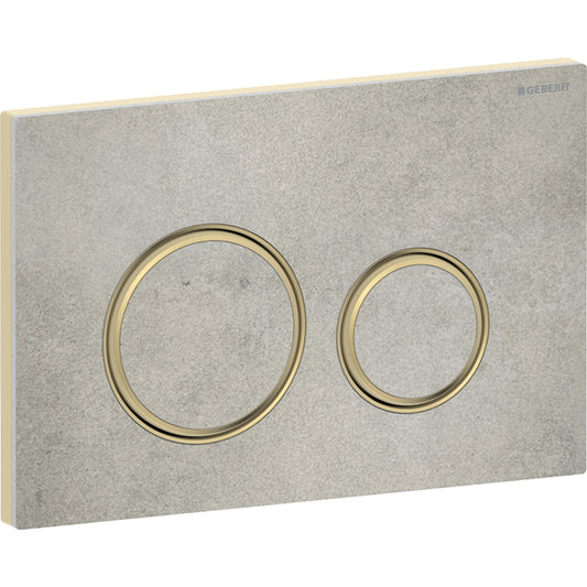 Geberit Sigma50 Betätigungsplatte, rund, 2-Mengen-Spülung (messing gebürstet/Betonoptik)