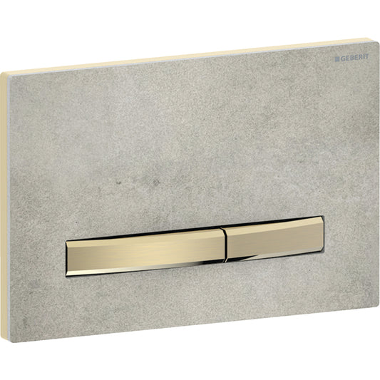 Geberit Sigma50 Betätigungsplatte, eckig, 2-Mengen-Spülung (messing gebürstet/Betonoptik)