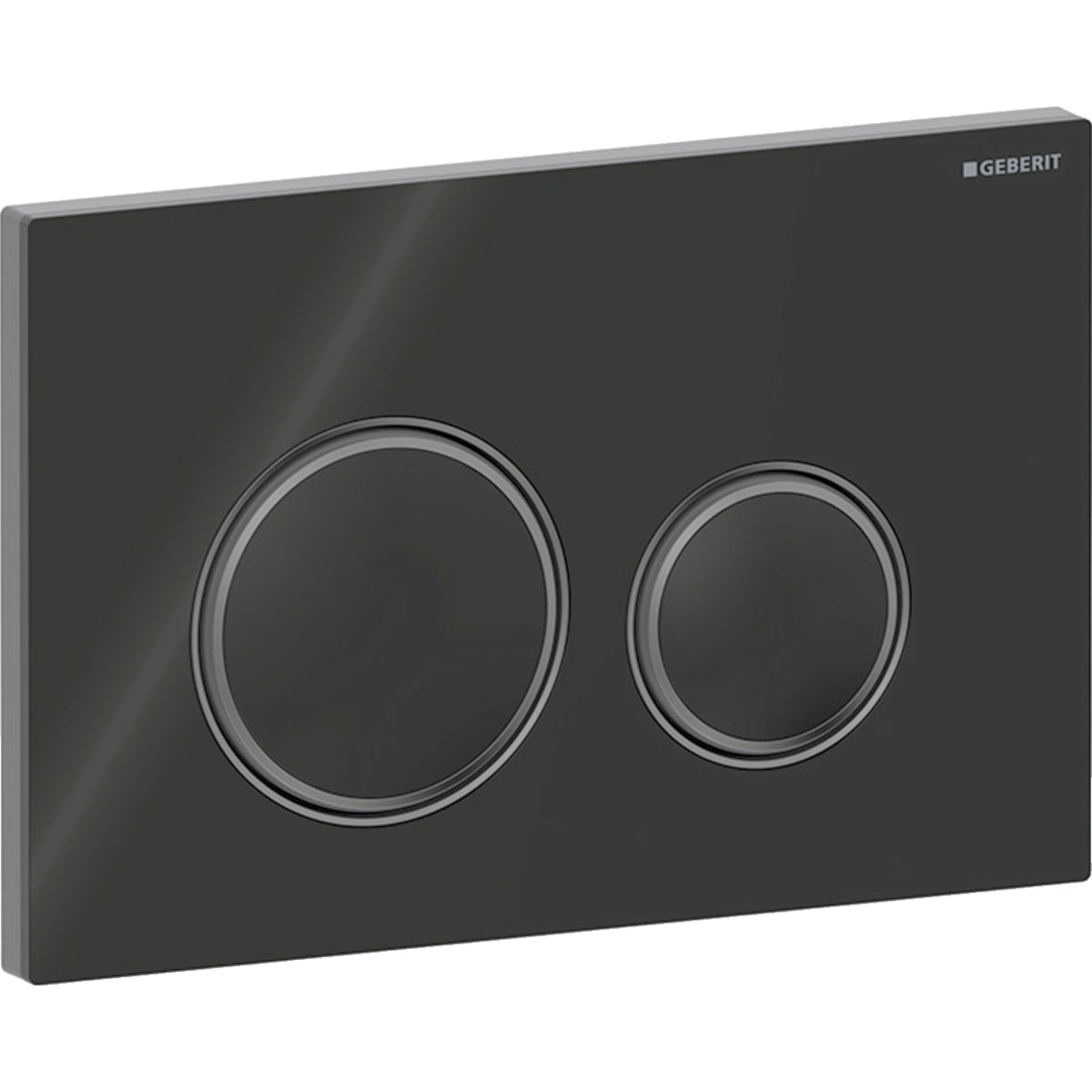 Geberit Sigma50 Betätigungsplatte, rund, 2-Mengen-Spülung (schwarzchrom gebürstet/schwarz Glas)