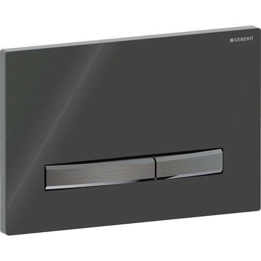 Geberit Sigma50 Betätigungsplatte, eckig, 2-Mengen-Spülung (schwarzchrom gebürstet/schwarz glänzend)