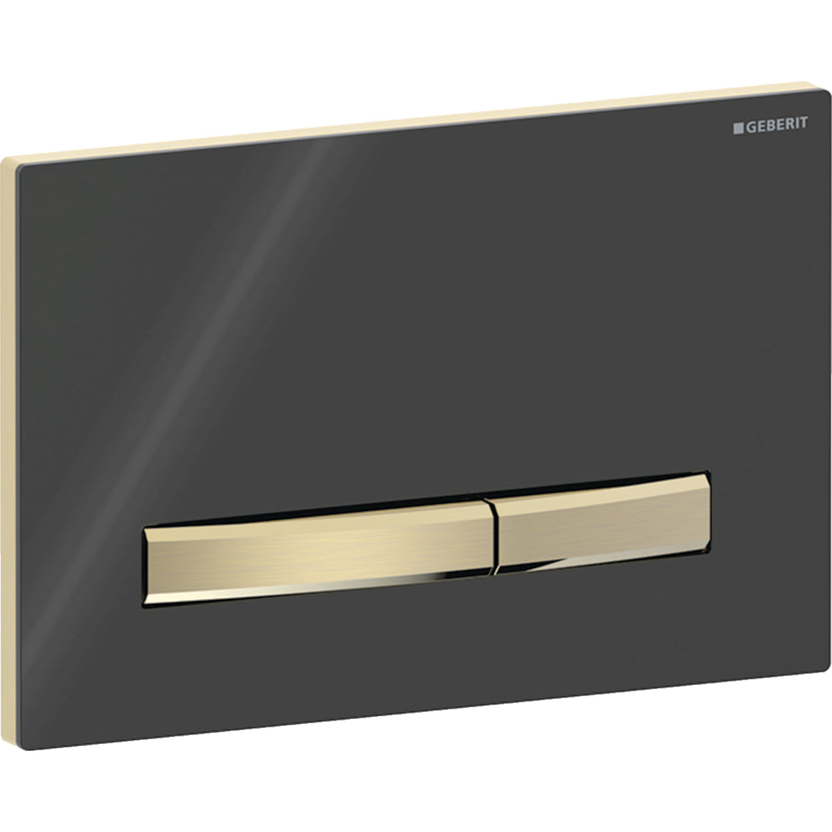 Geberit Sigma50 Betätigungsplatte, eckig, 2-Mengen-Spülung (messing gebürstet/schwarz glänzend)