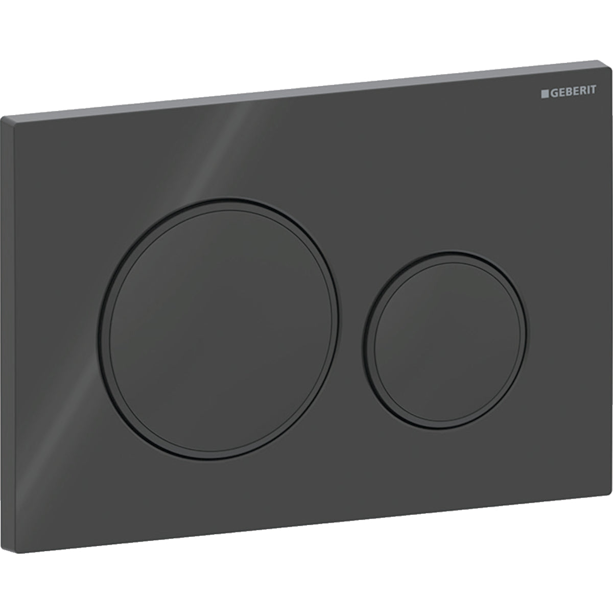 Geberit Sigma20 Betätigungsplatte, rund, 2-Mengen-Spülung (schwarz glänzend/schwarz matt)
