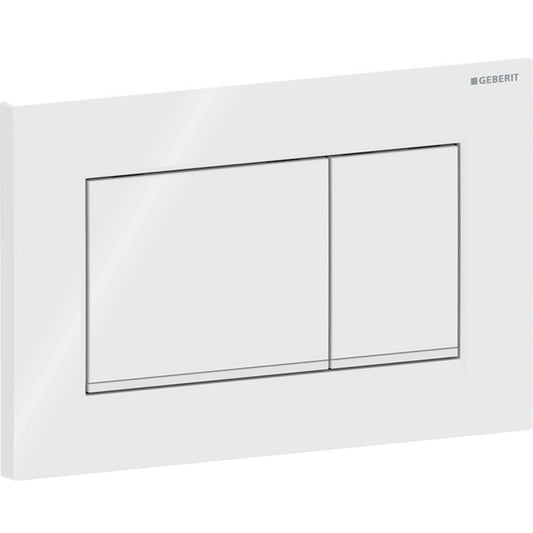 Geberit Sigma20 Betätigungsplatte, eckig, 2-Mengen-Spülung (weiß glänzend/weiß matt)