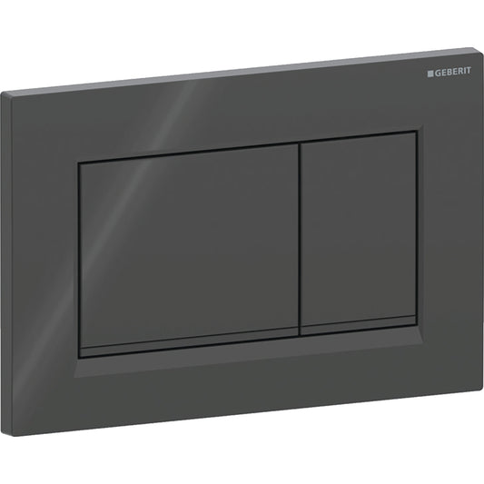 Geberit Sigma20 Betätigungsplatte, eckig, 2-Mengen-Spülung (schwarz glänzend/schwarz matt)
