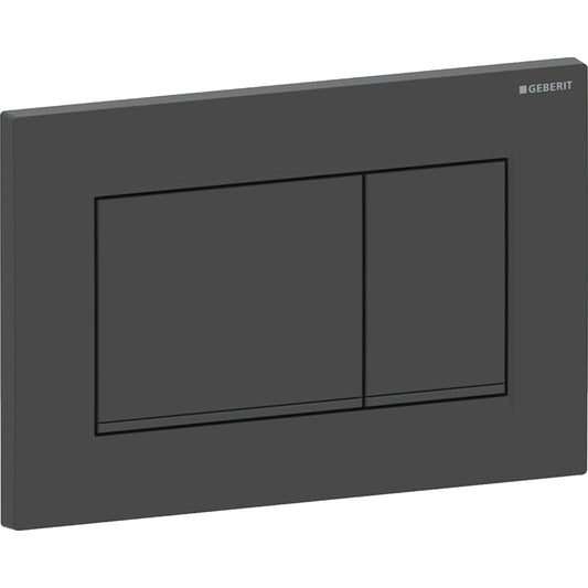 Geberit Sigma20 Betätigungsplatte, eckig, 2-Mengen-Spülung (schwarz matt/schwarz glänzend)