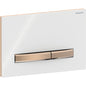 Geberit Sigma50 Betätigungsplatte, eckig, 2-Mengen-Spülung (rotgold gebürstet/weiß glänzend)