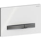 Geberit Sigma50 Betätigungsplatte, eckig, 2-Mengen-Spülung (schwarzchrom gebürstet/weiß glänzend)