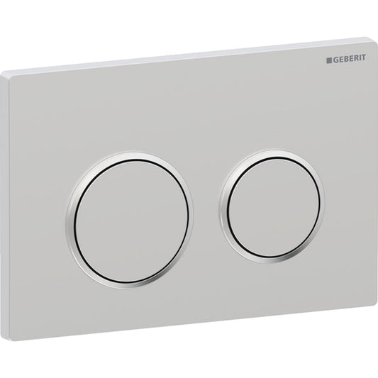 Geberit Omega20 Betätigungsplatte, rund, 2-Mengen-Spülung (chrom matt/chrom glänzend)