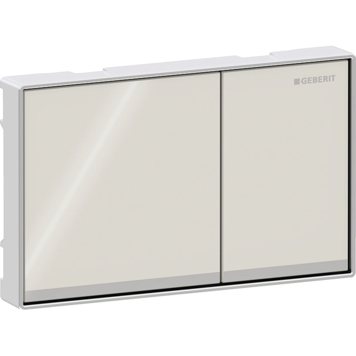 Geberit Omega60 Betätigungsplatte, eckig, 2-Mengen-Spülung, flächenbündig (sandgrau verspiegelt/chrom glänzend)