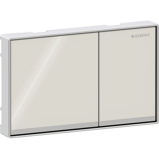 Geberit Omega60 Betätigungsplatte, eckig, 2-Mengen-Spülung, flächenbündig (sandgrau verspiegelt/chrom glänzend)