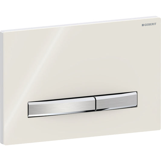 Geberit Sigma50 Betätigungsplatte, eckig, 2-Mengen-Spülung (chrom glänzend/sandgrau Glas/chrom gebürstet)