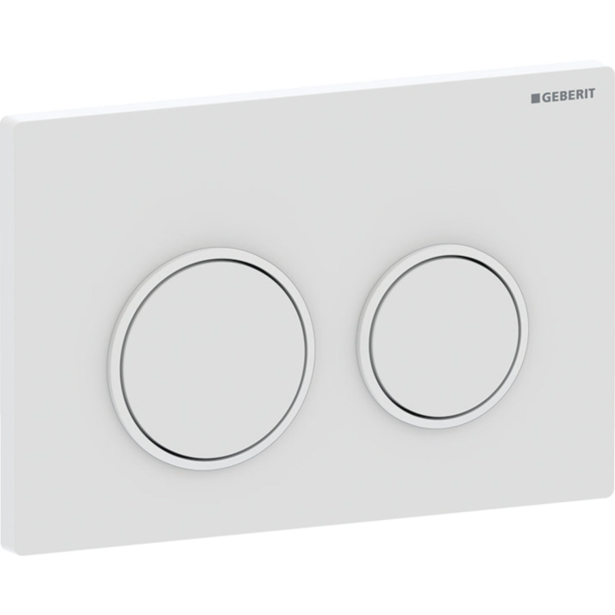 Geberit Omega20 Betätigungsplatte, rund, 2-Mengen-Spülung (weiß matt/weiß glänzend)