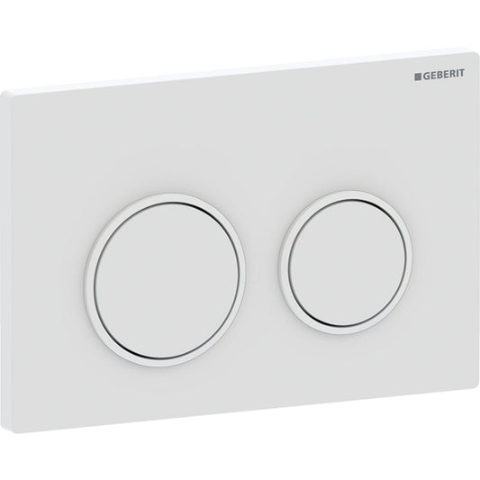 Geberit Omega20 Betätigungsplatte, rund, 2-Mengen-Spülung (weiß matt/weiß glänzend)