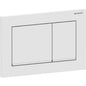 Geberit Omega20 Betätigungsplatte, eckig, 2-Mengen-Spülung (weiß matt/chrom glänzend)
