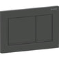 Geberit Omega20 Betätigungsplatte, eckig, 2-Mengen-Spülung (schwarz matt/schwarz glänzend)