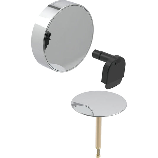Geberit Split Fertigbauset d52 für Badewannenablauf mit Drehbetätigung und Zulauf (chrom glänzend)
