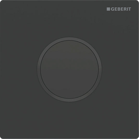 Geberit Urinalsteuerung mit elektronischer Spülauslösung, Netzbetrieb, Typ 10 Abdeckplatte, rund (schwarz matt/schwarz glänzend)