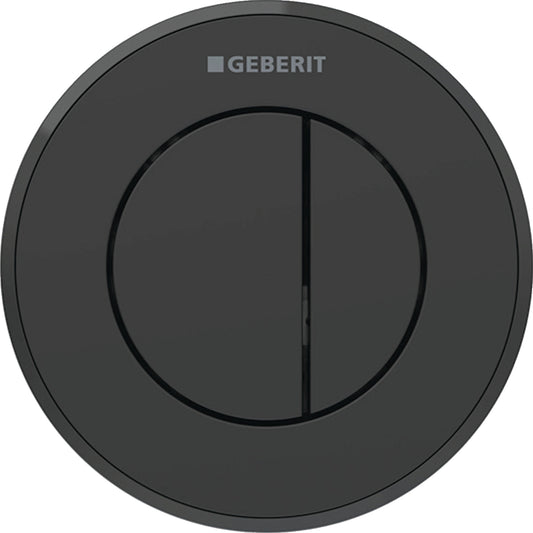 Geberit Typ 10 Fernbetätigung pneumatisch, 2-Mengen-Spülung, UP-Drücker, rund (schwarz matt/schwarz glänzend)