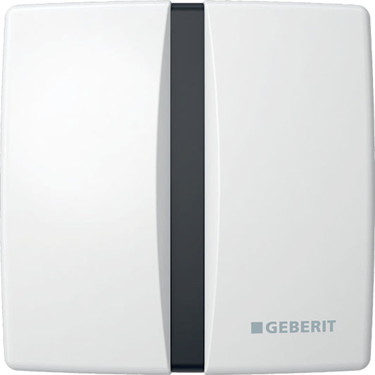 Geberit Basic Urinalsteuerung mit elektronischer Spülauslösung, Netzbetrieb, Abdeckplatte eckig aus Zinkdruckguss (weiß-alpin)