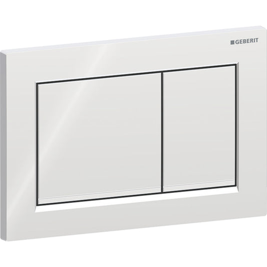 Geberit Omega20 Betätigungsplatte, eckig, 2-Mengen-Spülung (chrom glänzend/chrom matt)