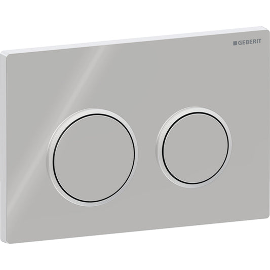 Geberit Omega20 Betätigungsplatte, rund, 2-Mengen-Spülung (chrom glänzend/chrom matt)
