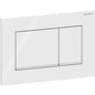Geberit Sigma20 Betätigungsplatte, eckig, 2-Mengen-Spülung (weiß glänzend/chrom glänzend)