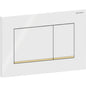 Geberit Sigma20 Betätigungsplatte, eckig, 2-Mengen-Spülung (weiß glänzend/goldfarben glänzend)