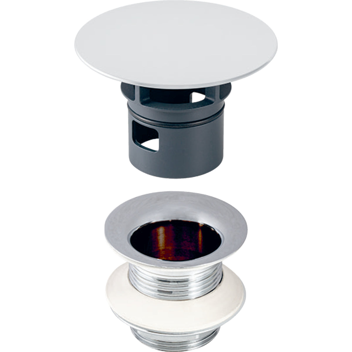 Geberit Ablaufventil mit freiem Auslauf und Ventilabdeckung, 1 1/4" x 80 mm (chrom glänzend)