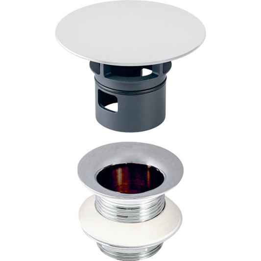 Geberit Ablaufventil mit freiem Auslauf und Ventilabdeckung, 1 1/4" x 80 mm (chrom glänzend)