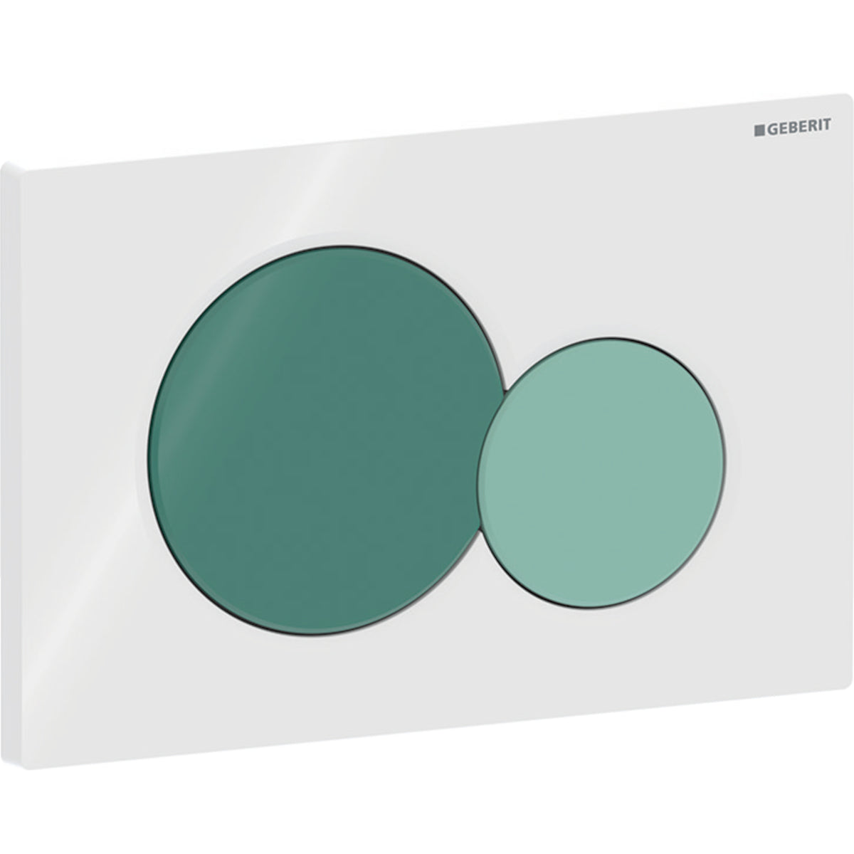 Geberit Sigma01 Betätigungsplatte, rund, 2-Mengen-Spülung, für Bambini WC (weiß glänzend/waldgrün glänzend/hellgrün glänzend)