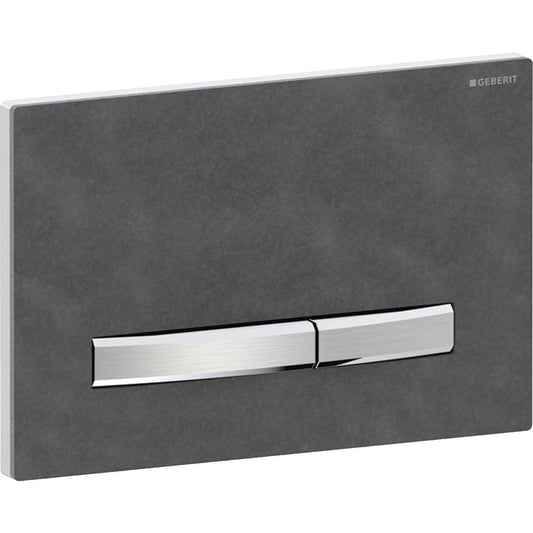 Geberit Sigma50 Betätigungsplatte, eckig, 2-Mengen-Spülung (chrom glänzend/Mustang-Schiefer/chrom gebürstet)