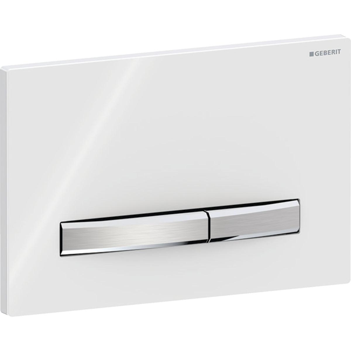 Geberit Sigma50 Betätigungsplatte, eckig, 2-Mengen-Spülung (chrom glänzend/weiß glänzend)