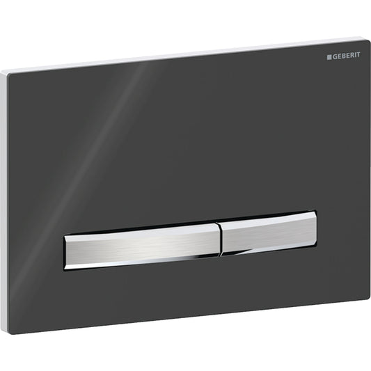 Geberit Sigma50 Betätigungsplatte, eckig, 2-Mengen-Spülung (chrom glänzend/schwarz glänzend)