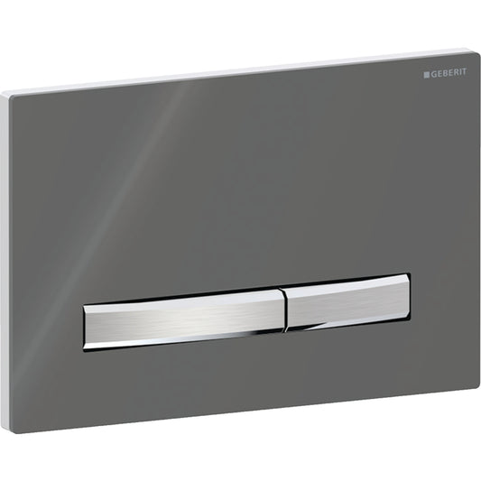 Geberit Sigma50 Betätigungsplatte, eckig, 2-Mengen-Spülung (chrom glänzend/Rauchglas verspiegelt/chrom gebürstet)
