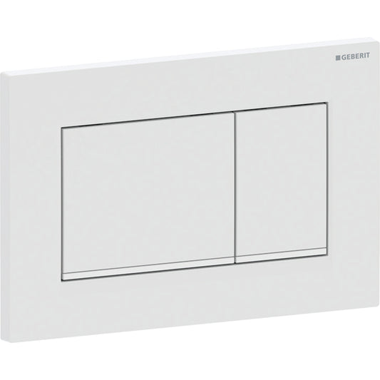 Geberit Sigma20 Betätigungsplatte, eckig, 2-Mengen-Spülung (weiß matt/weiß glänzend)